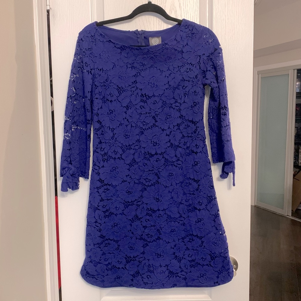 Vince Camuto Lace Sheath Dress with Tie Sleeves
